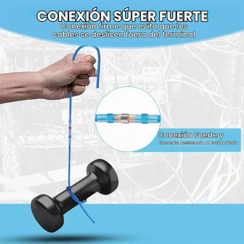 Vista 7 de 110 Piezas, 5 Tamaños, Kit de Conectores de Alambre Termorretráctiles, Auto-Contracción Sin Soldadura para Uso Marino/Automotriz, Conectores