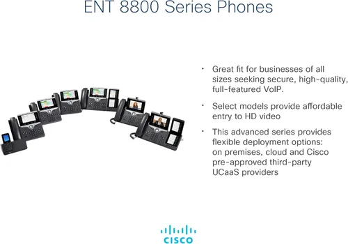 Vista 3 de Cisco Teléfono IP Business 8861, pantalla a color WVGA de 5 pulgadas, conmutador Gigabit Ethernet, Clase 4 PoE, habilitado para WLAN, 2 puertos USB