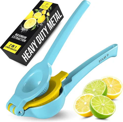 Vista 51 de Zulay Kitchen Exprimidor de hierro fundido, exprimidor de naranja resistente con coladores desmontables para una fácil limpieza, prensa de cítricos