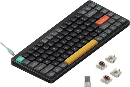 Vista 17 de NuPhy Air75 V2 Teclado mecánico portátil de 75% de bajo perfil, teclado inalámbrico, compatible con Bluetooth/2.4G/USB-C, teclados RGB Bluetooth