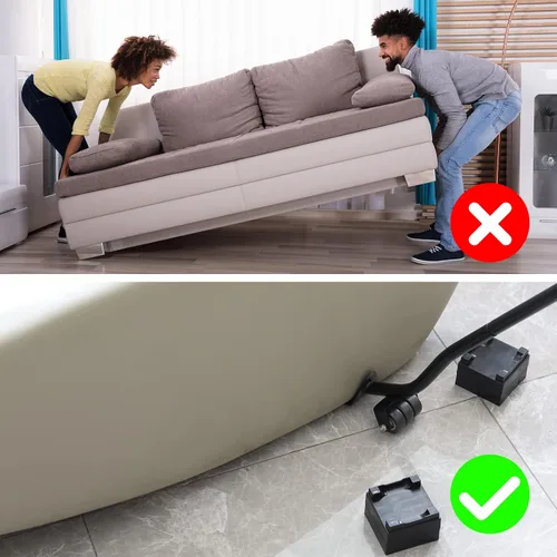 Vista 5 de Juego de herramientas elevadoras de muebles para mover muebles pesados rápida y fácilmente, capacidad de 1000 libras, 21 pulgadas