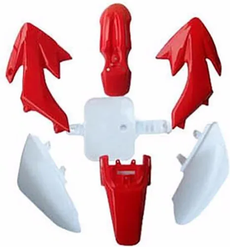Vista 2 de CRF50 - Kit de carenado de plástico para motos Atomik Thumpstar Dirt Pit - Blanco y rojo