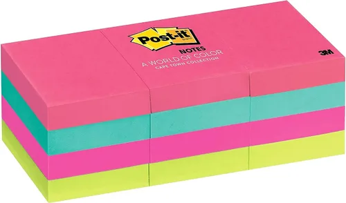 Vista 2 de Post-it 653AN Post-it Notes, 1-1/2 pulgadas x 2 pulgadas, 12/PK, 100 Sh/Pad, Ciudad del Cabo