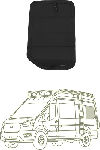 Vista 37 de Cubierta opaca aislante para ventana diseñada para Ford Transit alto/medio, borde de plástico completo de 130 pulgadas de longitud, ventana trasera
