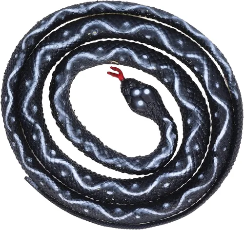 Vista 7 de plplaaoo Juguete de serpiente falsa, serpiente realista, figura de serpiente de coliflor de boa simulada, figura de serpiente de plástico