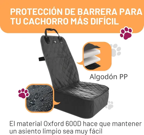 Vista 5 de Active Pets - Funda para asiento de coche para perros, protector impermeable para asiento delantero para SUV, camión y sedán, sistema de seguridad