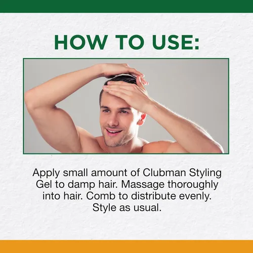 Vista 5 de Clubman Pinaud Gel para peinar el cabello, gel para el cabello difícil de sostener y de alto brillo para hombres, fórmula sin alcohol, aseo