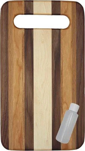 Vista 5 de Tablas de cortar de madera hechas a mano incluyendo aceite (9 "x 11" con asa)