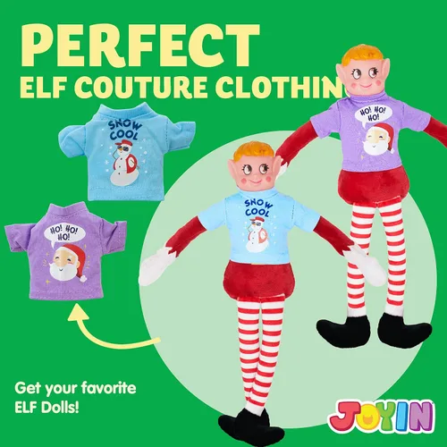 Vista 3 de JOYIN 4 paquetes de ropa de Navidad para muñeca, camisetas elegantes estilo invierno para ropa de muñeca, decoraciones de Navidad y temporada