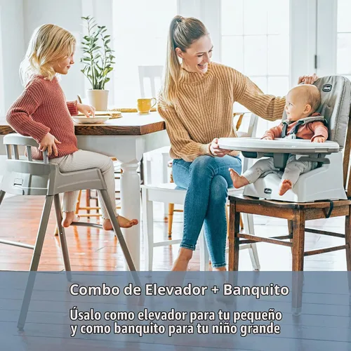 Vista 8 de Chicco Stack Hi-Lo - Silla alta convertible multiusos 6 en 1, reclinables para bebés y niños pequeños, fácil de limpiar, silla alta para bebé Arena