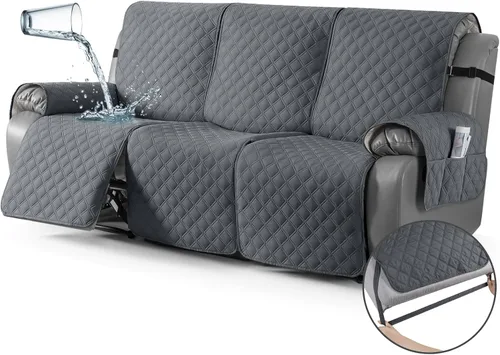 Vista 27 de TAOCOCO - Funda antideslizante para silla reclinable, funda para sofá, funda para silla reclinable pequeña con correas elásticas, protector