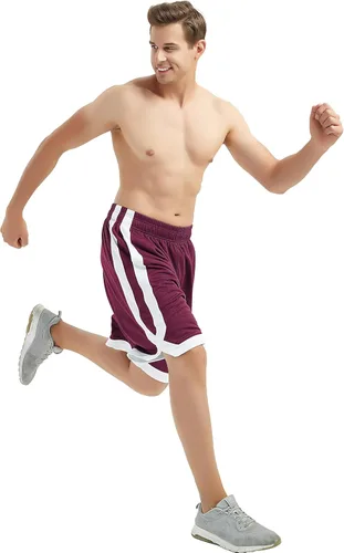 Vista 23 de TopTie Pantalones cortos de baloncesto de malla de 7 pulgadas con bolsillos para hombre, pantalones cortos deportivos activos de 2 tonos, pantalones