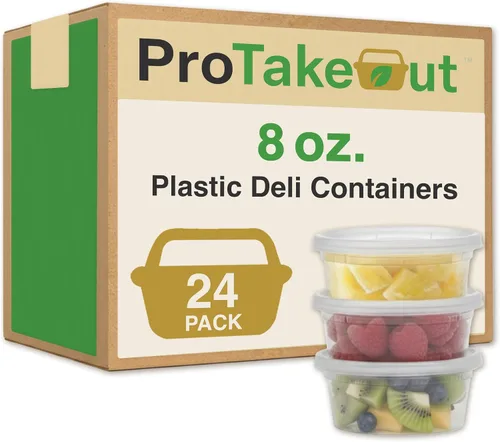 Vista 15 de [8oz-20 juegos de recipientes de plástico con tapas, recipientes transparentes sin BPA con tapas herméticas, almacenamiento de alimentos resistente