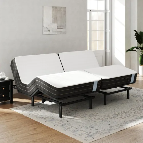 Vista 9 de FLEXISPOT Base de cama ajustable individual XL y colchón de espuma viscoelástica de gel de 10 pulgadas
