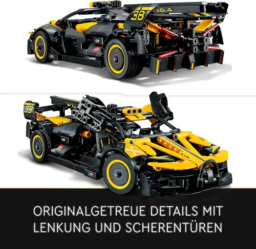 Vista 3 de LEGO 42151 Technic Bugatti - Coche de juguete de carreras, modelo de coche coleccionable, vehículos icónicos de 9 años
