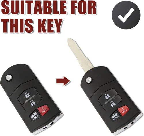 Vista 9 de uxcell Nuevo Smart Remote Flip Key Fob Shell Case 4 Botón para Mazda 3 5 RX-8 CX-7 CX-9 2007-2010