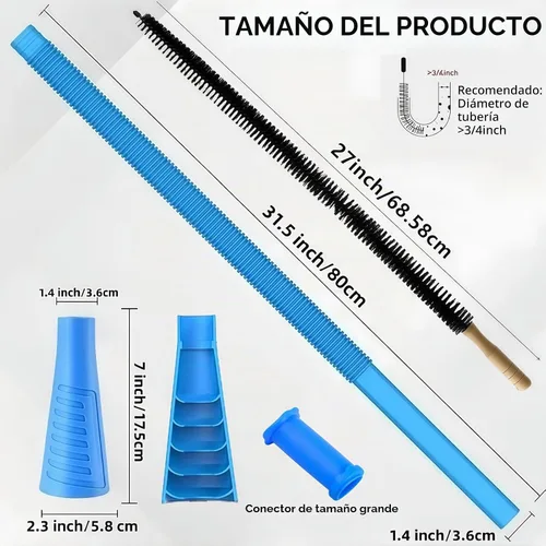 Vista 2 de Kit limpiador de ventilación para secadora, accesorio universal para manguera de vacío y cepillo de pelusa, limpia eficazmente los conductos