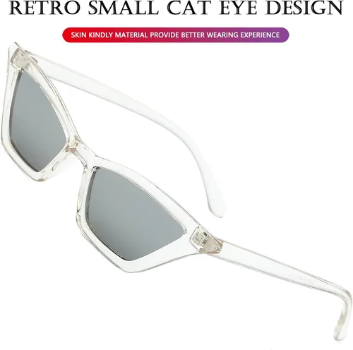 Vista 6 de AIEYEZO Gafas de sol de ojo de gato a la moda para mujer, marco pequeño, gafas de ojo de gato, elegantes y retro