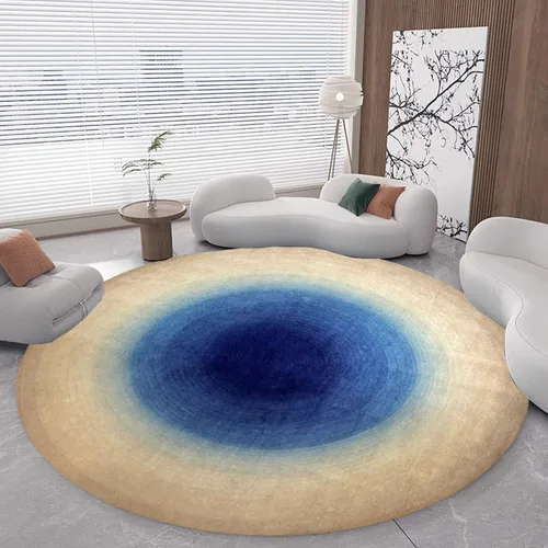 Vista 17 de 3D Optical Illusion Abstract Round Rug 70s Retro Pop Art Deco Large Rugs for Living Room Bedroom Classroom Red Brown Washable Low Pile Carpet