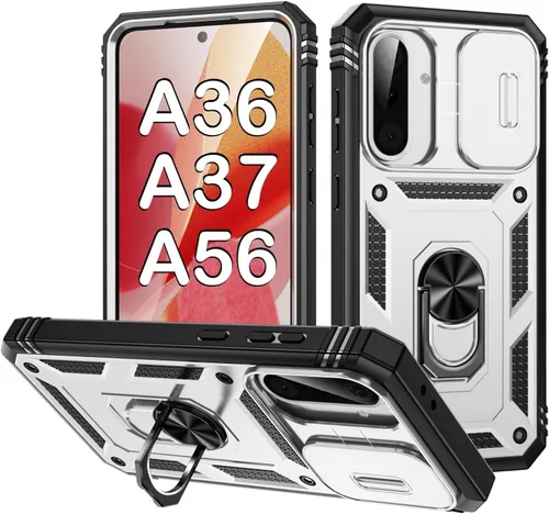 Vista 145 de PASNEW Funda militar para iPhone 13 Pro Max, cubierta de cámara deslizante y soporte de anillo de metal de 360°, carcasa rígida multicapa resistente
