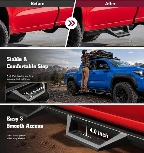 Vista 3 de TAC Sidewinder - Estribos compatibles con Silverado/Sierra 1500 2019-2025 cabina regular Silverado/Sierra 2500/3500 2020-2025 cabina regular de 4