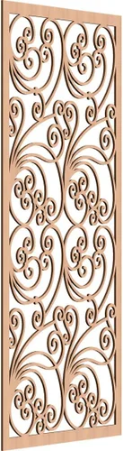 Vista 197 de 9 3/8"W x 24 3/8"H x 1/4"T Marilla Decorativos Paneles de Pared de Madera Calado, Abedul