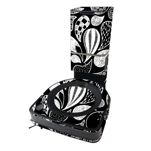 Vista 5 de MIGHTY SKINS MightySkins Skin compatible con iRobot Roomba s9+ Vacuum - Negro abstracto Funda protectora y única de vinilo Fácil de aplicar