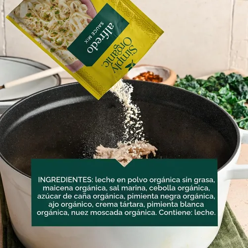 Vista 4 de Simply Organic, Mezcla para salsa de pasta, Alfredo, 1.48 oz
