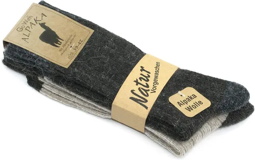 Vista 6 de GoWith Alpaca Wool Socks for Men & Women, Alpaca-Merino Blend Warm Cozy Crew Socks, Thermal Regular-Fit Boot Socks