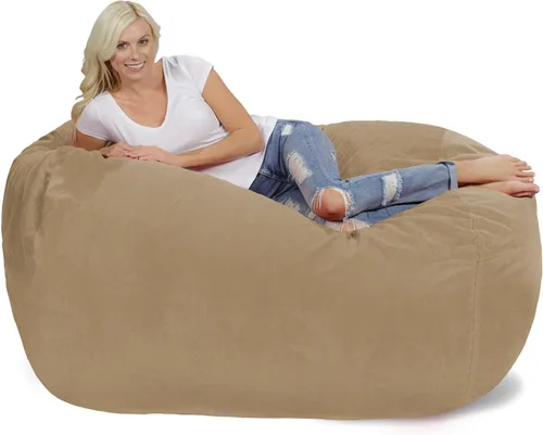 Vista 29 de Chill Sack Funda para Silla Puf, 6 pies, Microgamuza - Chocolate Microsuede - Chocolate - Solo funda