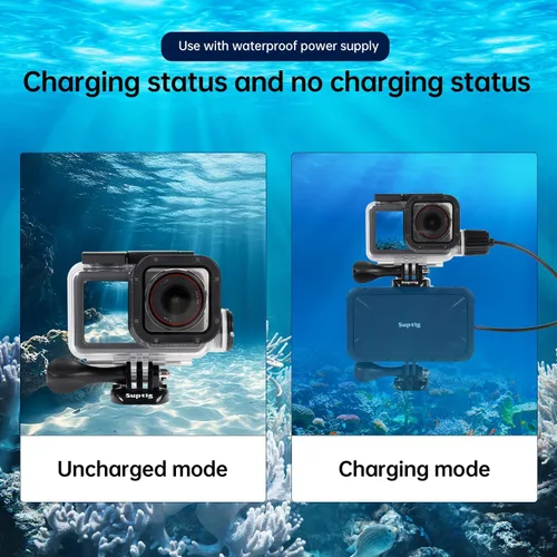 Vista 8 de Suptig Funda impermeable compatible con DJI Action 5 Pro / Action 5/4/3, para buceo, buceo, esnórquel, natación, hasta 164 pies (164.0 ft)