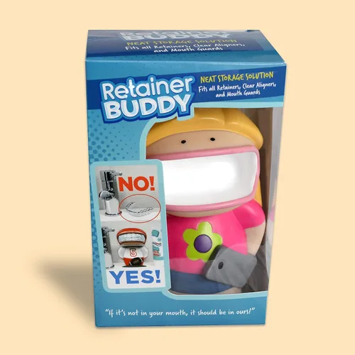 Vista 3 de Retainer Buddy Girl Power - Almacenamiento sanitario de ortodoncia para retenedores, alineadores transparentes y protectores bucales, una
