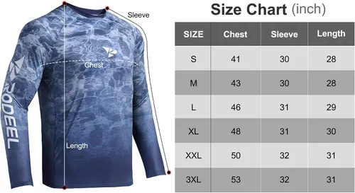 Vista 4 de Rodeel Camiseta de pesca de ajuste holgado para hombre, ventilada River Bluff Performance manga larga UPF 50