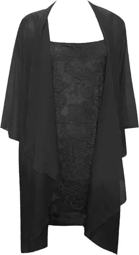 Vista 3 de Vestido corto para madre de la novia, con chaqueta hueca, elegante vestido formal para madre de los novios, vestido de graduación para mujer