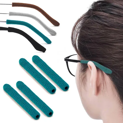 Vista 7 de 2 pares de almohadillas suaves mejoradas para orejas de gafas, agarres antideslizantes de algodón tejido para gafas, puntas cómodas de patillas 2