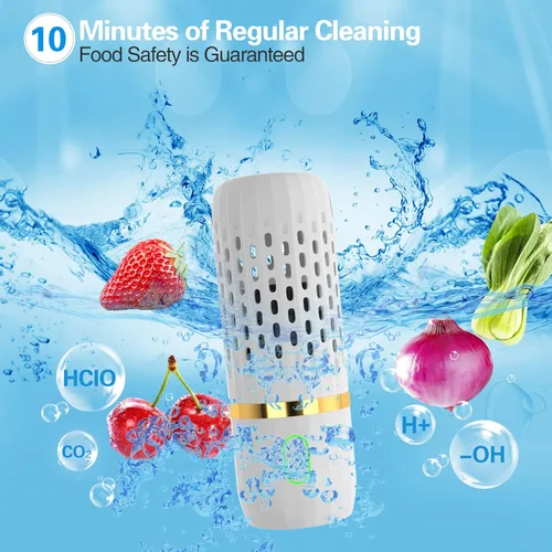 Vista 5 de Lavadora de frutas y verduras - Dispositivo purificador limpiador de frutas 4400 Mah, limpieza rápida de 10 minutos para lavar frutas y verduras