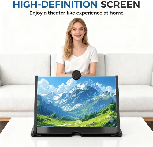 Vista 7 de Lupa de teléfono de pantalla grande 2026, nueva pantalla de lupa de teléfono móvil 3D HD para películas, videos, juegos, soporte plegable