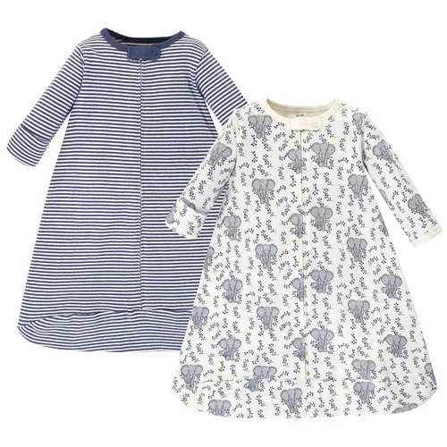 Vista 2 de Touched by Nature Saco de dormir unisex de algodón orgánico de manga larga para bebé, manta, mariposas brillantes, 0-3 meses Bright Butterflies