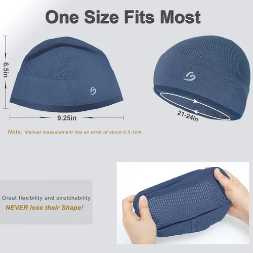 Vista 5 de Gorro de bambú ligero con diseño de calavera para hombres y mujeres, suave y cómodo multifunción