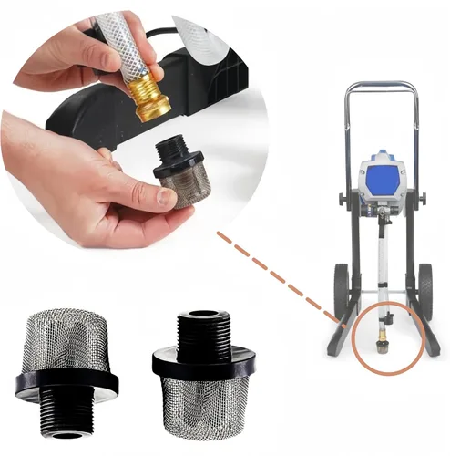 Vista 7 de Juego de filtros de repuesto para filtros rociadores de pintura Graco - (2+10 unidades) 288716 rosca de filtro de entrada de 3/4 pulgadas y 288749