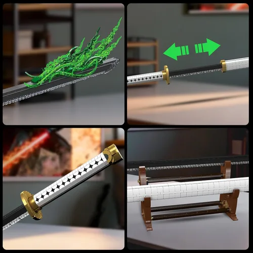 Vista 6 de Mould King 10258 MOC Samurai Sword Modelo de bloque de construcción, más de 1674 piezas con iluminación LED, exhibición de espada inspirada