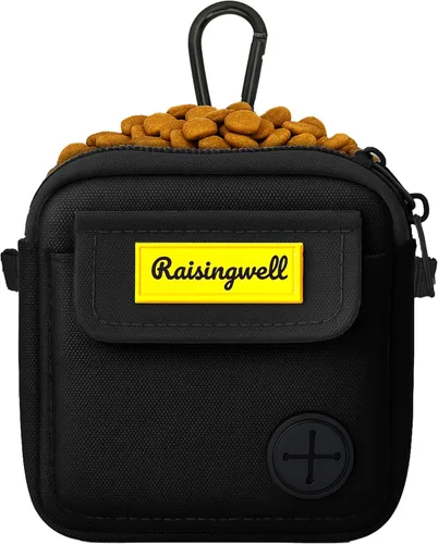 Vista 17 de Bolsa de golosinas para perros Raisingwell para caminar y entrenar con clicker, bolsas para excrementos pequeñas, riñonera con cierre, kit de A1.