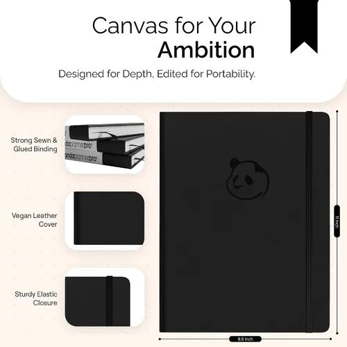 Vista 7 de Panda planificador Pro – El mejor planificador diario para felicidad & productividad – 8.5 x 11pulgadas cobertor suave – sin fecha – garantizada