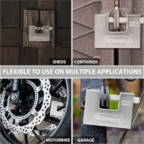 Vista 6 de WDFAACK 5 llaves Super Silver Heavy Duty Candado Cerradura para Garaje Warehouse Contenedor de envío