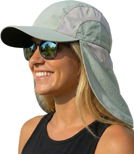 Vista 7 de Sombrero de sol para hombre con malla transpirable sombreros de sol para hombres sombrero de pesca Beige claro