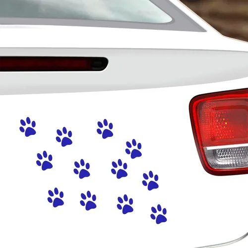 Vista 18 de Juego de 12 calcomanías de vinilo con estampado de patas de perro, calcomanías de vinilo para ventana de coche, laptop, motocicleta, camión