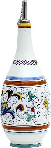 Vista 3 de RICCO DERUTA DELUXE: Dispensador de botellas de aceite de oliva [1768-RIC] - Auténtico pintado a mano en Deruta, Italia. Diseño original. Enviado
