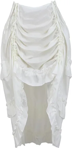 Vista 15 de Zhitunemi Falda de pirata renacentista: falda steampunk vestidos de corsé de talla grande - Ferias renacentistas y festivales medievales Beige