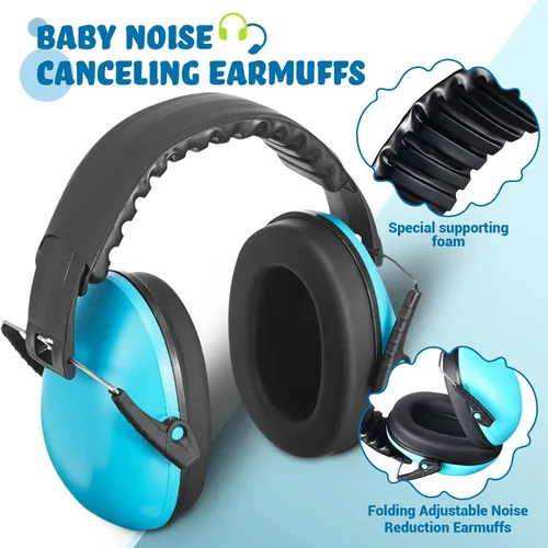 Vista 3 de Yunsailing Orejeras para niños con reducción de ruido de 26 dB, auriculares ajustables de protección para los oídos