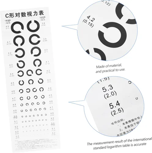 Vista 5 de Mobestech Tabla de ojos de 1 pieza Gráfico de pared Gráfico de ojos Snellen Tabla de examen visual Tabla de ojos de plástico de pared Tabla de ojos